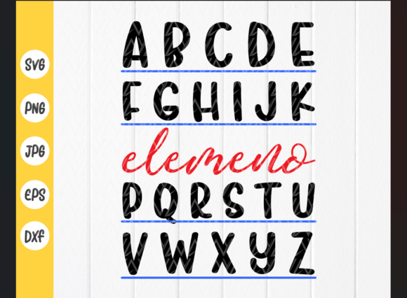 Alphabet Elemeno Svg Back to School Font