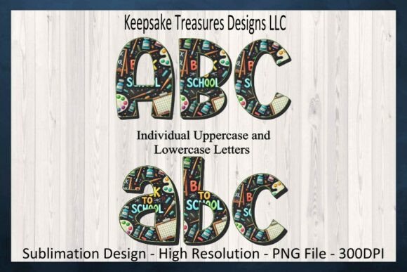 Back to School Alphabet Set PNG for Creative Projects