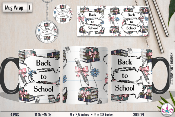 Back to School Mug Wrap Teacher PNG: A Versatile Design for Creative and Commercial Use
