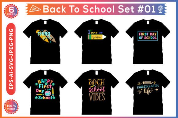 Back to School Set 01: Elevate Your Brand with Custom T-Shirt Designs