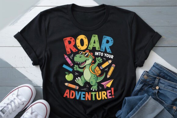 Back to School T-Rex Kids Tee PNG