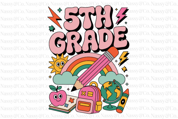 Fifth 5th Grade Pink Back to School PNG: A Versatile Design for Creative Projects