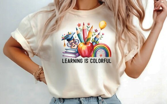 Learning is Colorful Back to School PNG: A Versatile Design for Creative Projects