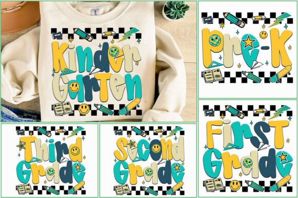 Retro Back to School Smiley Bundle Png – A Nostalgic Design for Modern Creations