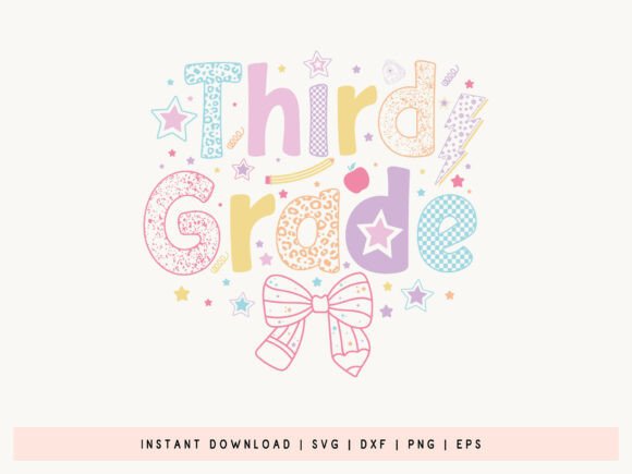 Third Grade Coquette Back to School SVG