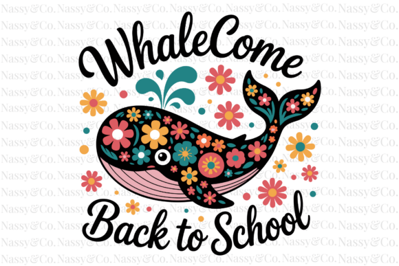 Whalecome Back to School Whale PNG